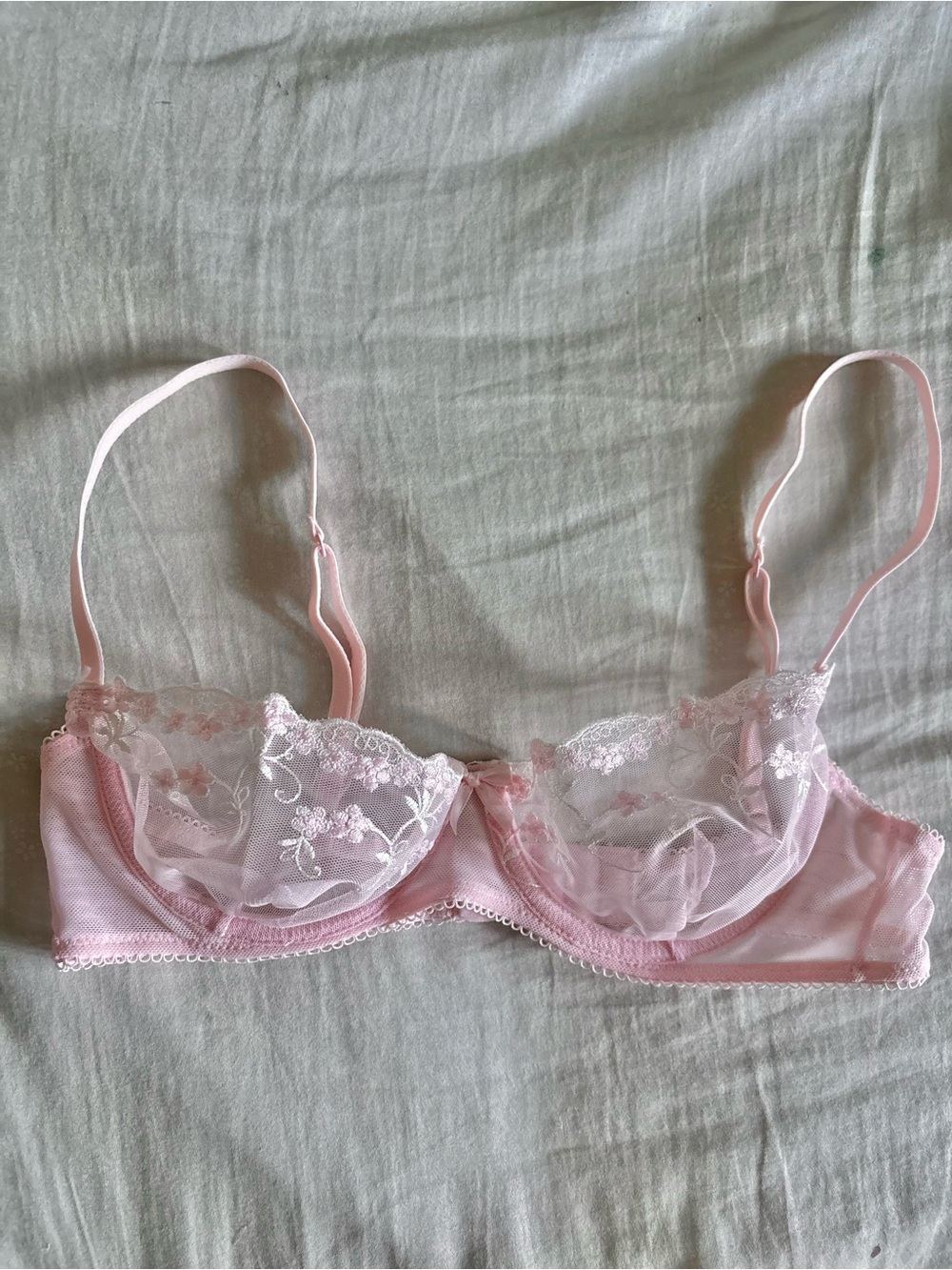 Lace Underwire Bra Pink